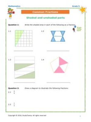 cover image of Grade 5 Maths Workbook: Common Fractions